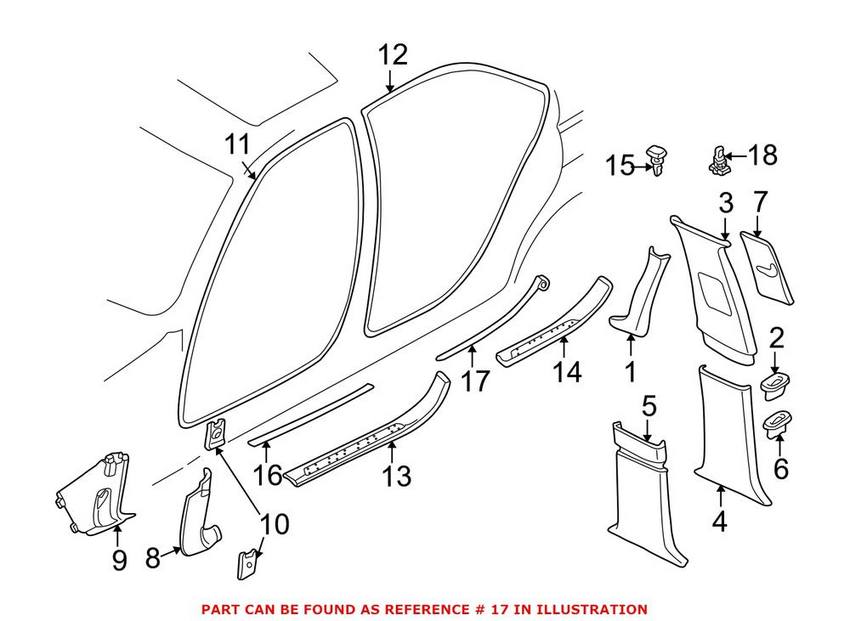 BMW Door Sill Cover - Rear Driver Side (Beige) 51478174537